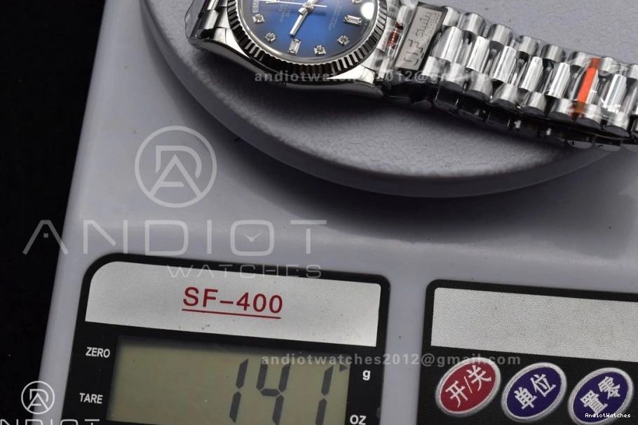 Blue DayDate SS Best Steel (Gain 36 904L Weight) 677 on vr3255 Diamond V5 Bracelet QF President FlexibleFit Dial Edition 0716
